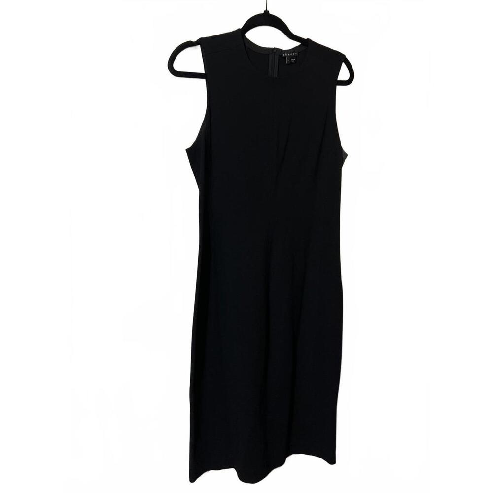 Theory Black Sleeveless Sheath Dress Size 10 - Picture 2 of 5